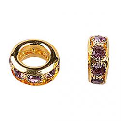 Purple Rhinestone DIY Beads for Bracelet  Necklace Sale