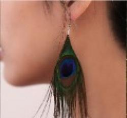 Cheap Fashion Hot Selling New Style Assorted Color Peacock Natural Feather Earrings Wholesale Drop Earrings E13