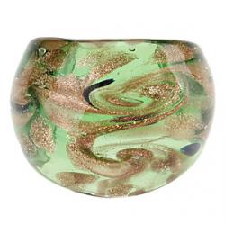 Cheap Gold Leaf Pattern Abstract Style Colored Glaze Ring
