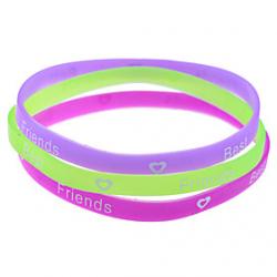 Cheap Lureme 3 pieces Friendship Colorful Sillicon Bracelet