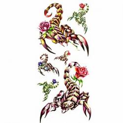 Cheap 1pc Animal Scorpion Rose Waterproof Tattoo Sample Mold Temporary Tattoos Sticker for Body Art(18.5cm8.5cm)