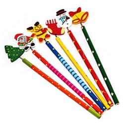 Cheap Christmas Stationery Colorful Wooden Pencil(Random Color)