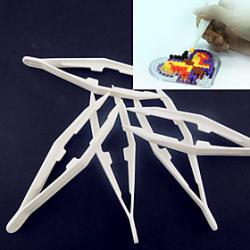 Cheap 1PCS White Plastic Tweezer Tool for Perler Beads Fuse Beads Hama Beads DIY Jigsaw Safty for Kids