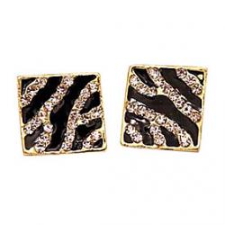 Low Price on 2013 European and American style square box zebra stripe diamond earrings diamond earrings E46