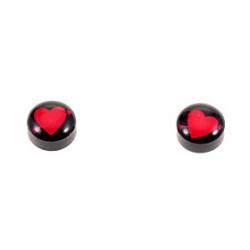 Cheap Vintage Magnet Heart Pattern Black Stud Earrings(1 Pair)