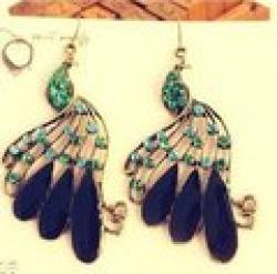 Exempt postage fashion national wind peacock earrings Sale