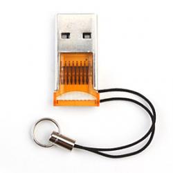 Cheap Mini Keychain USB 2.0 TF MicroSD Card Reader (Orange)