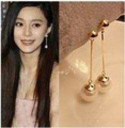 Cheap Korean jewelry OL gold plated earrings Erding pearl temperament long  Woman Luxurious Paragraph fashion earrings!#464