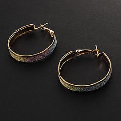 Cheap Sweet Assorted Color Alloy Hoop Earrings(Silver,Multicolor) (1 Pair)