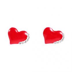 Low Price on Classic Multicolor Heart Shape Stud Earrings(1 Pair)