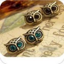 Low Price on E130  Promotion Fashion Trendy Personality Cute Lovely Big Eye Owl Rhinestone Stud Earrings free shipping