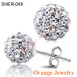 Cheap Wholesale Shamballa Jewelry Earrings Crystal Disco Ball Shamballa Stud Earrings For Women Free Shipping (2Pcs=1Pair) Mix Color