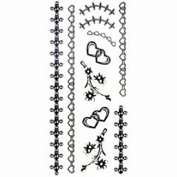 Low Price on 1pc Heart Jewelry Bracelet Waterproof Tattoo Sample Mold Temporary Tattoos Sticker for Hand Wrist(18.5cm8.5cm)