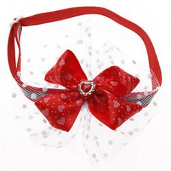 Cheap Heart Pattern Tulle Style Tiny Adjustable Bow Tie for Dogs Cats