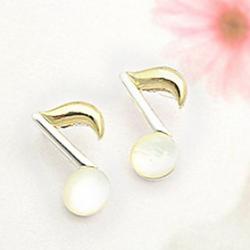 Ding-Dong South Korea Imported Cute Earrings Poetic Crescent Earrings Notes E184 Sale