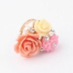 Korean version of sweet small fresh flower diamond ring!#588 Sale