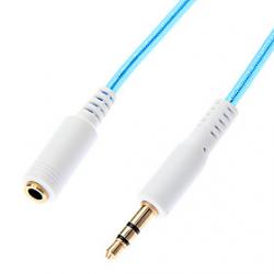 Cheap 3.5mm Audio Female to Male Extention Cable Blue(1.5M)