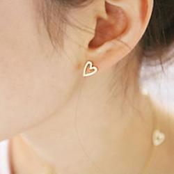Cheap Hollow Heart Silver Stud Earrings for Women  Girls