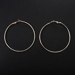 European Assorted Color Alloy Hoop Earrings(Silver,Gold) (1 Pair) Sale