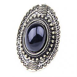 Cheap Vintage European and American temperament wild oval gemstone rings white (random color)
