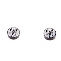 Cheap Fashion 1cm Magnet Scorpion Pattern Black Stud Earrings(1 Pair)
