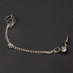 Cheap European Chain With Hoop Silver Alloy Clip Earrings (1 Pc)