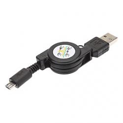 USB 2.0 Male to Micro USB 2.0 Male Stretcher Data Cable Black (1M) Sale