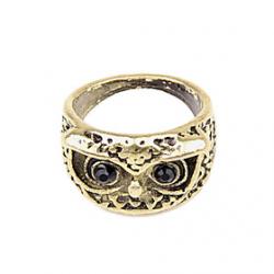 Cheap European and American retro cute owl ring ring (random color)