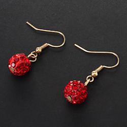 Low Price on Sweet (Ball-shaped Drop) Assorted Color AlloyRhinestone Drop Earrings(Red,Multicolor) (1 Pair)