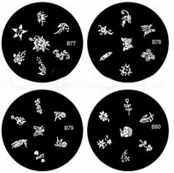 Cheap 1PCS Nail Art Stamp Stamping Image Template Plate B Series NO.77-80(Assorted Pattern)