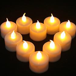Cheap 1PCS LED Yellow Candle Shaped Light Party Supply Wedding Decoration(4.5x3.9x3.9cm)