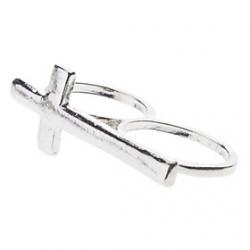 Cheap Individuality Vintage Style Cross Double Ring