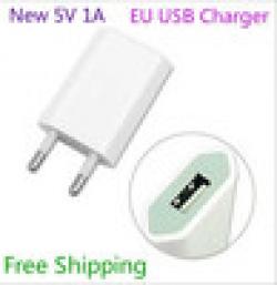 Cheap New 2014 5V 1A EU AC Travel Wall USB Charger Adapter for Apple iPhone 5 5G 4 4S Samsung S3 S4 HTC Mobile Phone Free Shipping