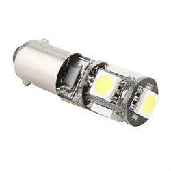 Low Price on BA9S 1W 5x5050 SMD White Light LED Bulb for Car Brake Lamp (12V)