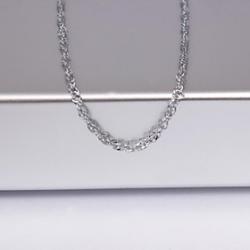 Cheap Unisex 1MM Water Ripple Silver Chain Necklace NO.10
