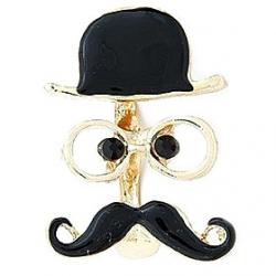 Cheap Playful hat mustache glasses grandfather female bicyclic ring (random color)