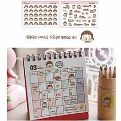 Cheap Little Girl PVC Transparent Diary Stickers Set(2 PCS)