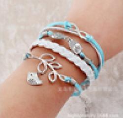 Cheap Free shipping! 7 male female Bracelets & bangles wings manual multilayer bracelet and retro