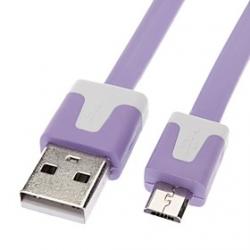 Micro USB to USB Male to Male Data Cable for Samsung/Huawei/ZTE/Nokia/HTC/Sony Ericson  Flat Type Purple(1M) Sale