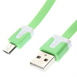 Cheap USB A Male to Micro USB Male Flat Type Green (1M)