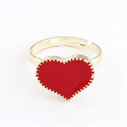 Cheap Cute Alloy Acrylic Heart Pattern Ring (Assorted Colors)