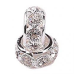 Cheap White Rhinestone DIY Beads for Bracelet  Necklace
