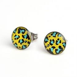 Low Price on Fashion Hot Green Leopard Stainless Steel Stud Earrings