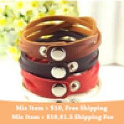 Fashion cheap colors leather bracelets wholesale --Lady shop Sale