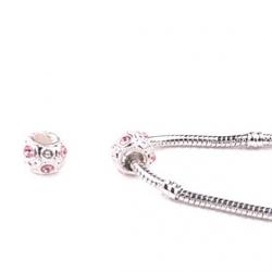 Cheap Pink Pandora Grass DIY Beads Big Hole For Necklace  Bracelet