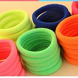 Cheap (3PC Random)Pretty Simple and Practical Fuzzy Multicolor Strong Elastic Hair Bands