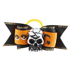 Low Price on Halloween Skull Style Tiny Rubber Band Hair Bow for Dogs Cats