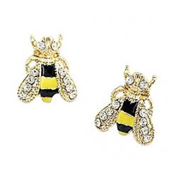 Low Price on Korean version of the super cute little bee glazed diamond stud earrings fashion sweet earrings E61