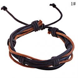 Cheap Leather Bracelet Lureme Multilayer Knit Bracelet