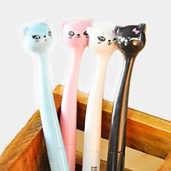 Cheap Japanese Style Cartoon Cat Head Gel Pen(Random Color)